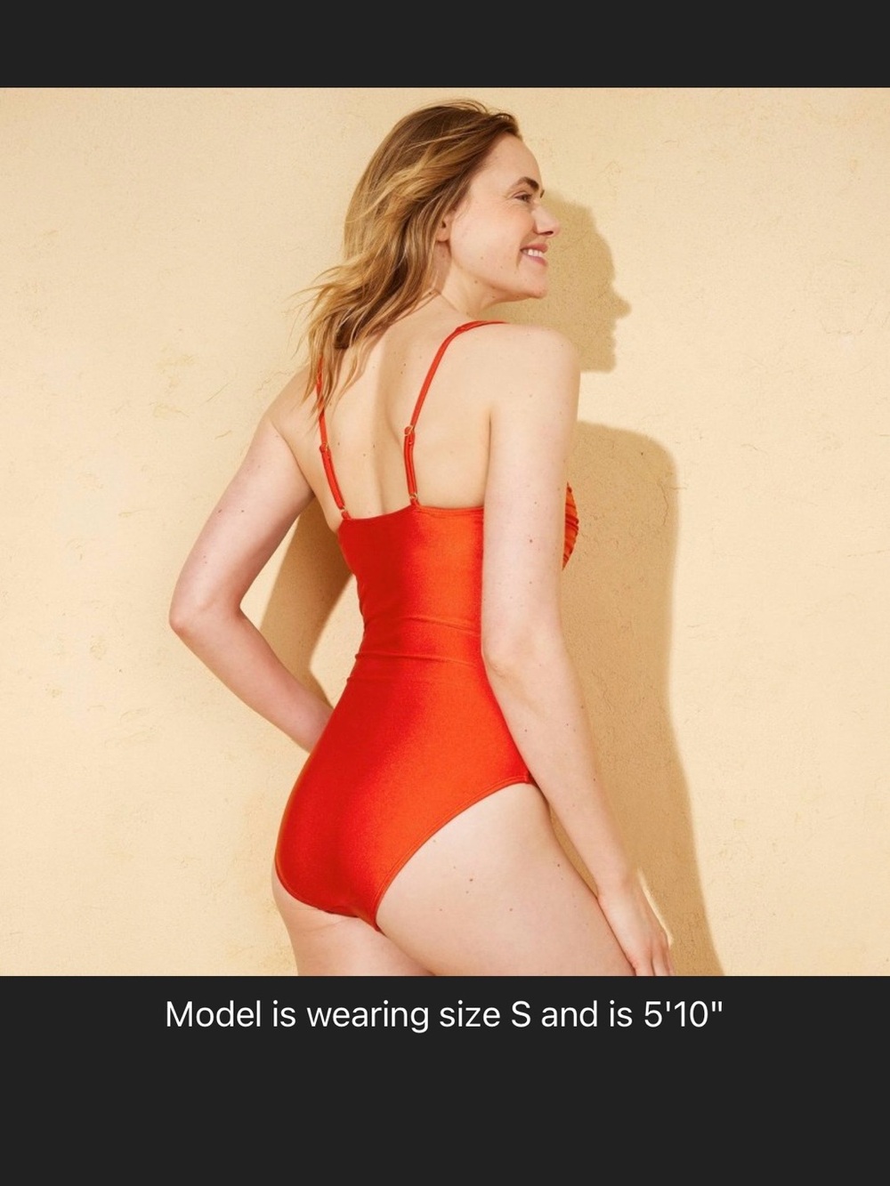 Shade & Shore Red Ruched One-Piece Swimsuit